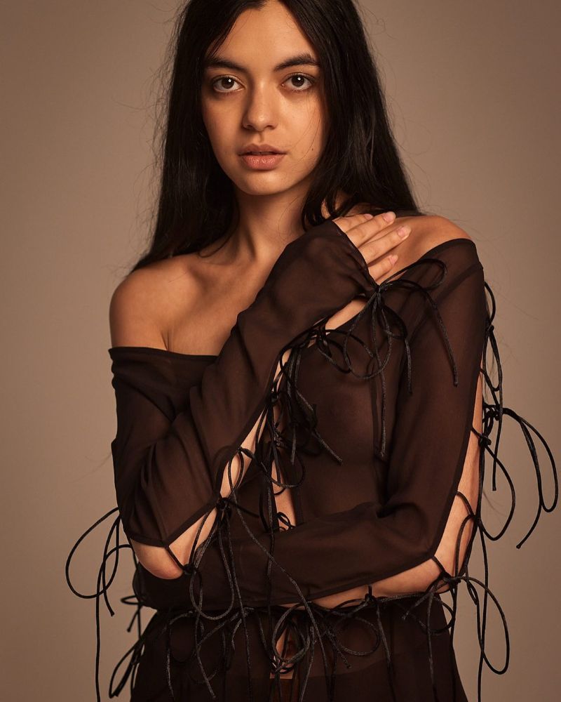 Sheer top with tie details