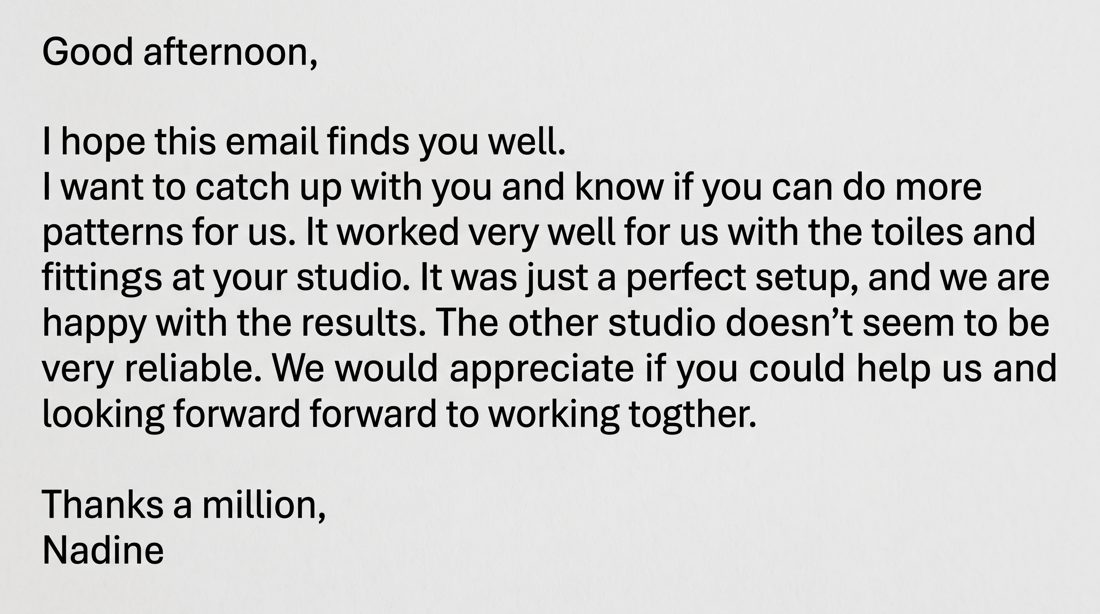 Original message from Nadine